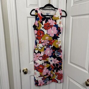 Anthropologie Whit Two Petal Cross Back Floral Dress 4 Multi Tiki Artsy Pockets